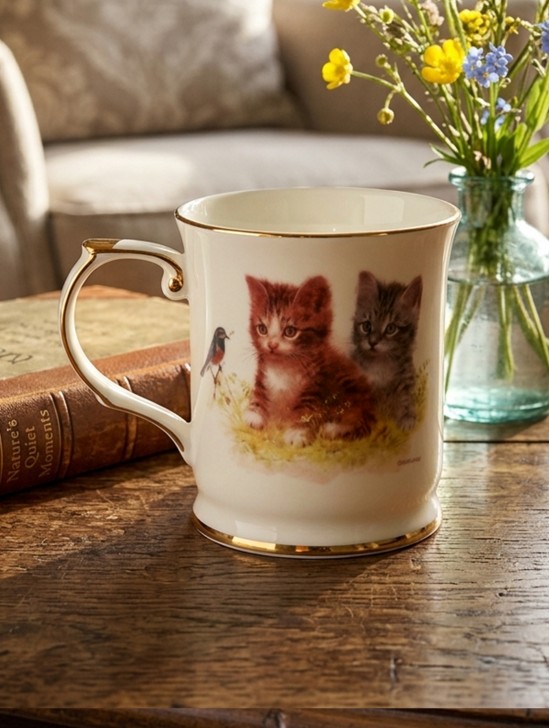 Porcelain Cat Mug With Gift Box